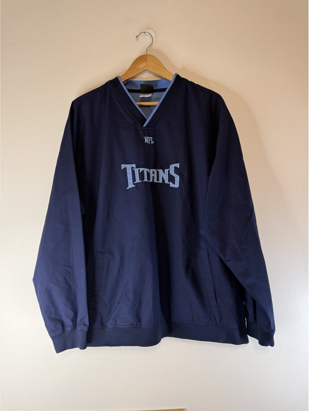 Tennessee Titans Jacket Mens XL Navy Blue NFL Football Pullover Windbreaker